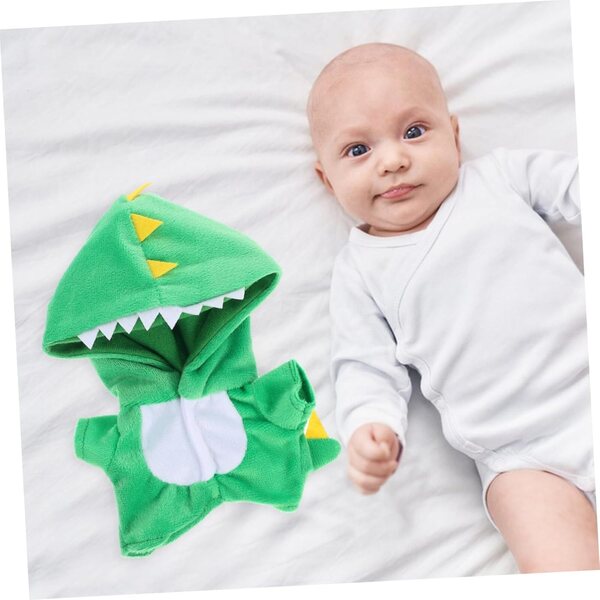 Costume Dinosauro per Bambole 20 cm in Morbido Peluche Verde - WEKAMOS