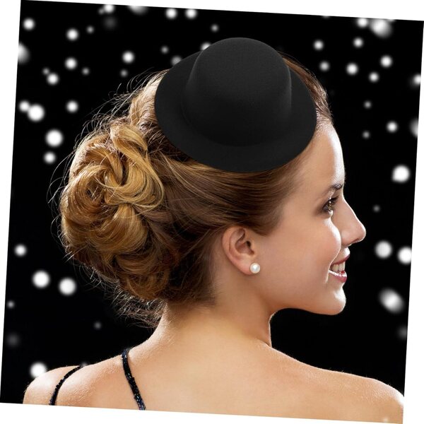 Gatuida Mini Cappelli Neri in Peluche per Bambole Stile Lolita, Cosplay e Feste
