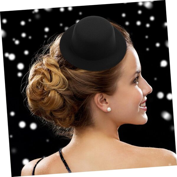 Didiseaon Cappello Fascinator Nero in Peluche per Bambole, Stile Lolita Artigianale