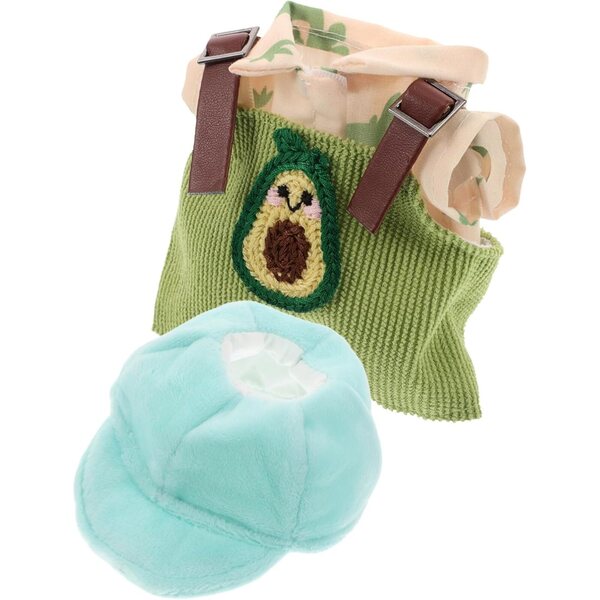 ERINGOGO Set Abbigliamento Completo con Cappello Verde per Bambole e Peluche Avocado
