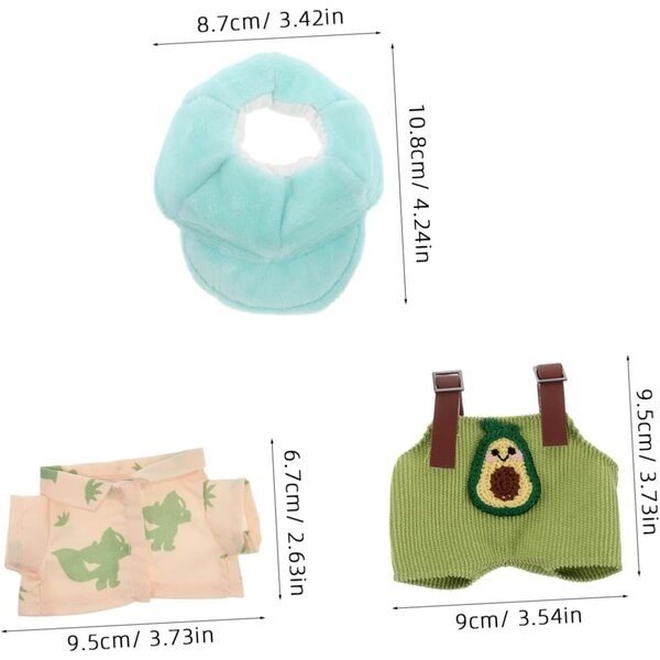 ERINGOGO Set Abbigliamento Completo con Cappello Verde per Bambole e Peluche Avocado