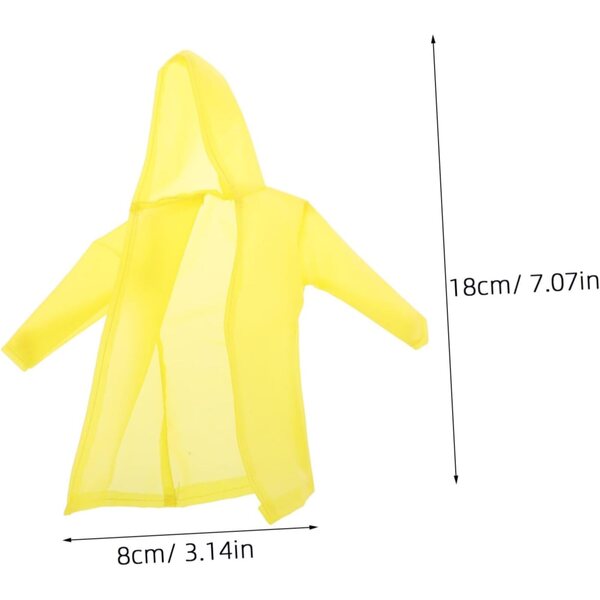 BESTonZON Impermeabile Giallo per Bambole e Animali di Peluche Accessorio Miniatura