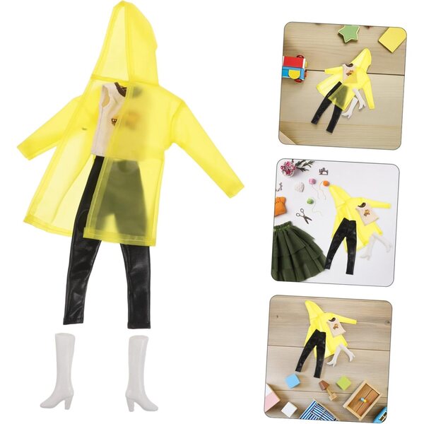 BESTonZON Impermeabile Giallo per Bambole e Animali di Peluche Accessorio Miniatura