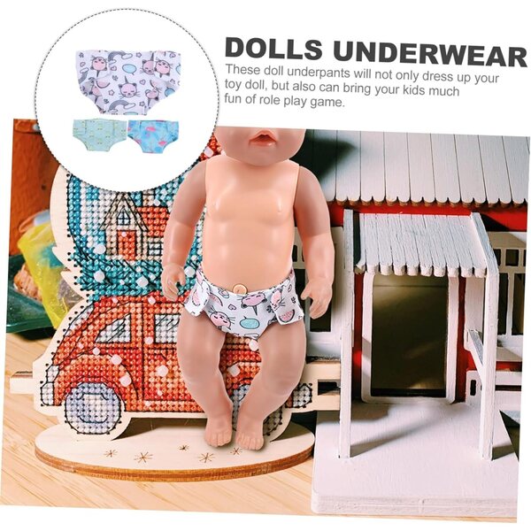 Set mit 3 Höschen für 18-Zoll-Puppen aus waschbarem und verstellbarem Stoff