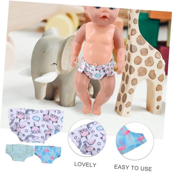 Set mit 3 Höschen für 18-Zoll-Puppen aus waschbarem und verstellbarem Stoff
