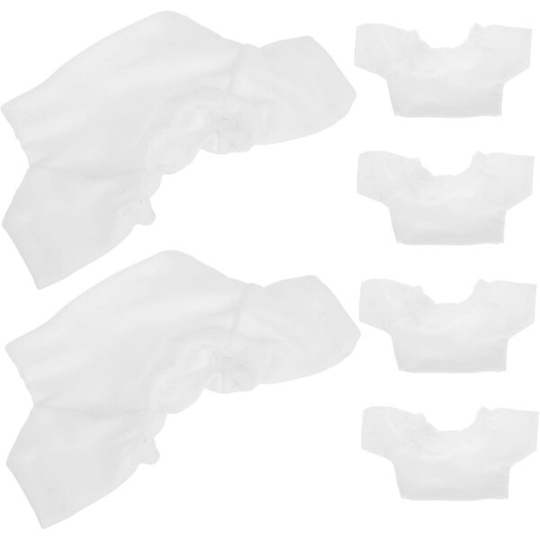 BESPORTBLE 6 Magliette Bianche Base con Colletto Elegante per Orsi di Peluche e Bambole
