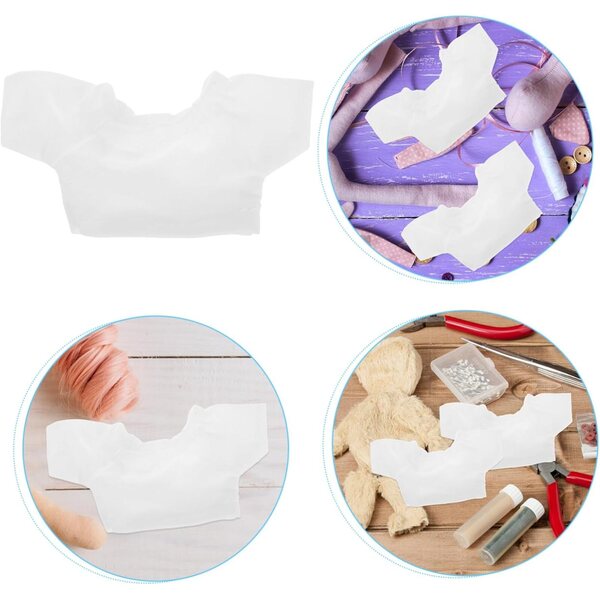 BESPORTBLE 6 Magliette Bianche Base con Colletto Elegante per Orsi di Peluche e Bambole