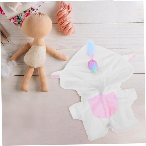 Einhorn-Pyjama-Set für 20 cm große Puppen – weiches und leicht zu tragendes Plüschkostüm