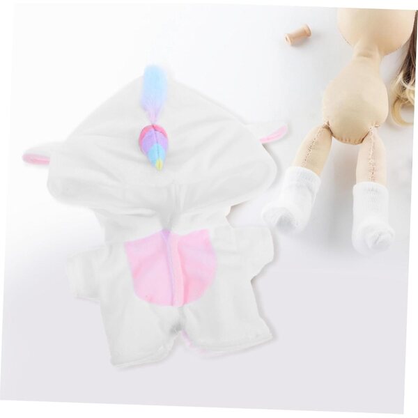 Einhorn-Pyjama-Set für 20 cm große Puppen – weiches und leicht zu tragendes Plüschkostüm