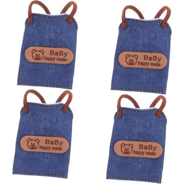 Beaupretty 4 Grembiuli Miniature in Denim per Bambole Casa Cucina e Feste