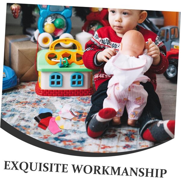 Vaguelly 9 Paar Mini-Baumwollsocken für bunte Puppen und kreative Accessoires
