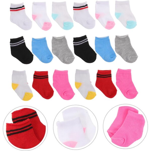 Vaguelly 9 Paar Mini-Baumwollsocken für bunte Puppen und kreative Accessoires