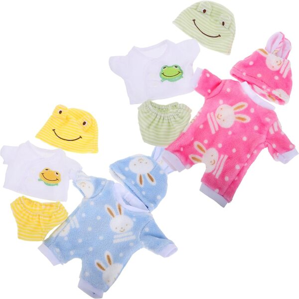 PLAFOPE 4 Set Tutine Realistiche per Bambole Americane con Animali e Coniglio