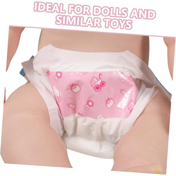 5 Pannolini per Bambole Riutilizzabili Multicolor, Accessori Gioco Realistici per Bambole da 30 cm