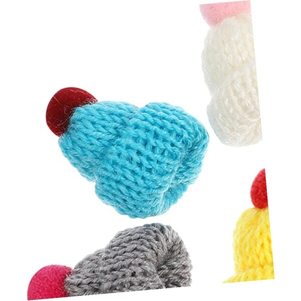 BESTonZON 12 Mini Cappellini in Lana per Bambole e Decorazioni Natalizie Colorate