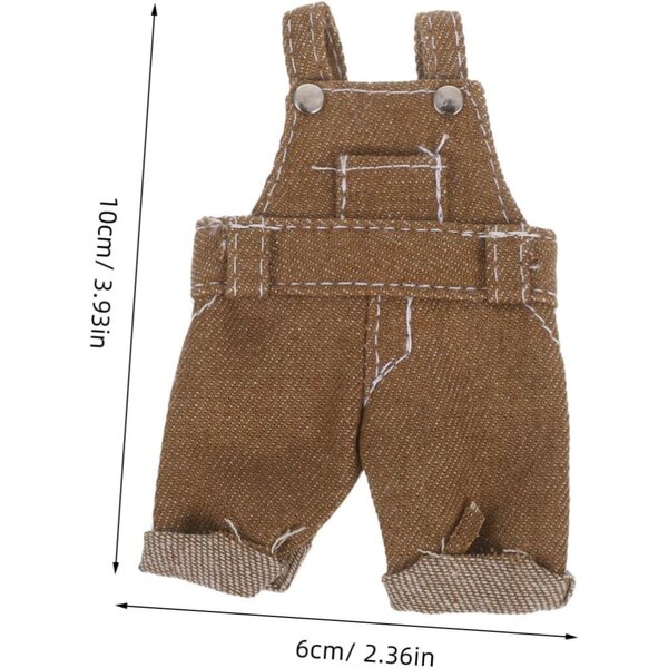 BESTonZON Teddybär-Kleidung, hellbrauner Overall für 12 cm große Puppen