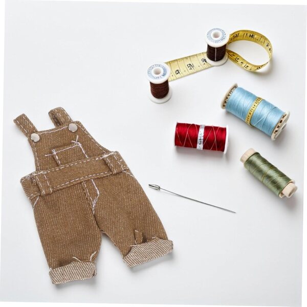 BESTonZON Teddybär-Kleidung, hellbrauner Overall für 12 cm große Puppen
