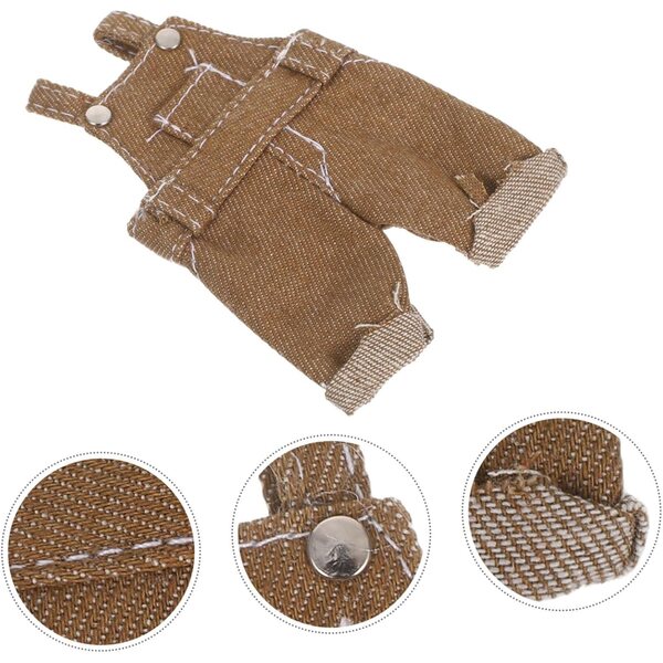 BESTonZON Teddybär-Kleidung, hellbrauner Overall für 12 cm große Puppen