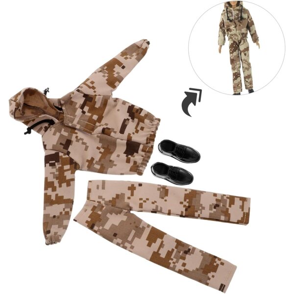 Puppenkleidung, Militär-Tarnuniform für 12-Zoll-Puppen mit Jacke und Schuhen