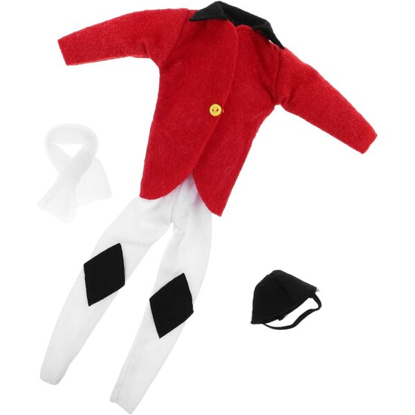 11-Zoll-Puppen-Reitoutfit mit Jacke, Hose, Mütze und Schal FUNNETOYU