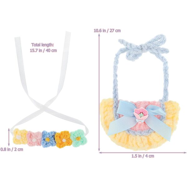 Blumen-Stirnband und Lätzchen-Set für weiche Baumwollpuppen – Cosplay-Zubehör, 17 cm