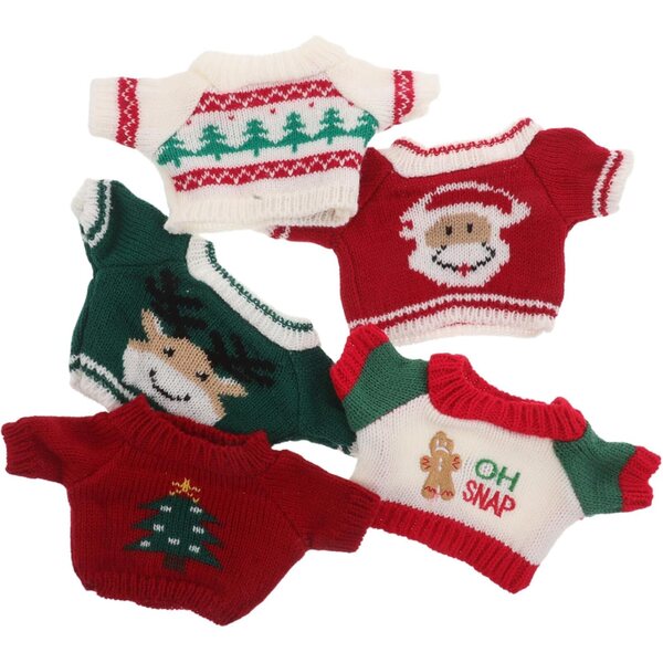 BESPORTBLE 5 Maglioni Natalizi per Bambole 30 cm con Motivi Renna e Babbo Natale