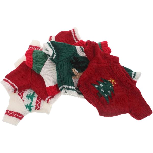 Maglioni Natalizi per Bambole Orsetto 30 cm - Set 5 Pezzi, Cappuccio e Colori Vivaci