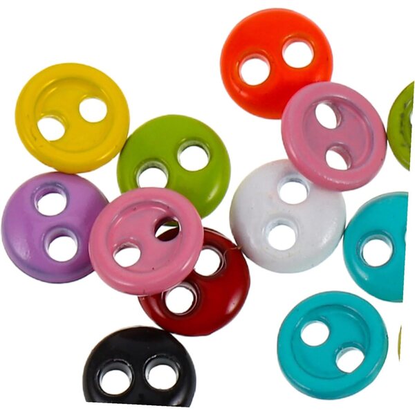 Set 20 Mini Bottoni Colorati per Bambole in Plastica Facili da Cucire e Decorare