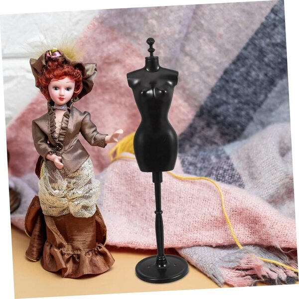 VICASKY Set mit 6 Schaufensterpuppenständern für 1/6-Puppen, Mini-Ständer, schwarzer ovaler Sockel