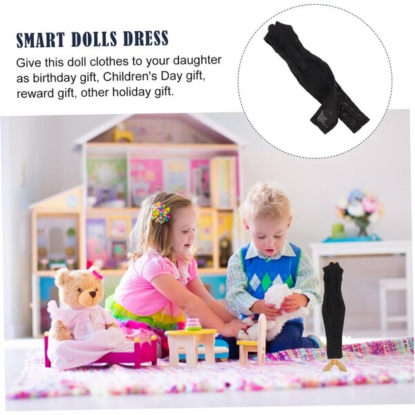 Schwarzes Cheongsam-Kleid für 30 cm große Vaguelly-Puppen, widerstandsfähiges und wiederverwendbares chinesisches Kostüm