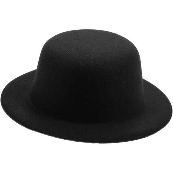 Mini cappello nero in peluche per bambole, accessorio artigianale stile Lolita