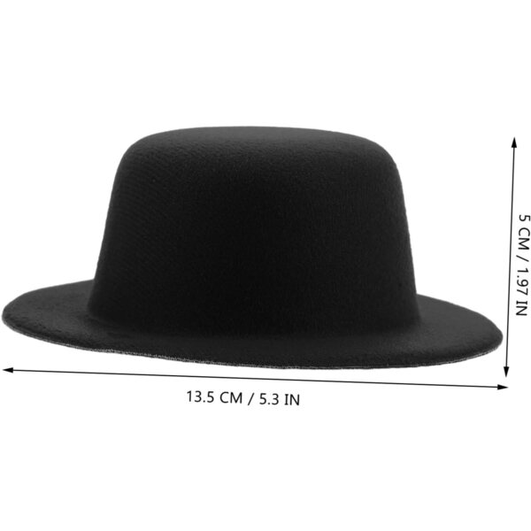 Mini cappello nero in peluche per bambole, accessorio artigianale stile Lolita