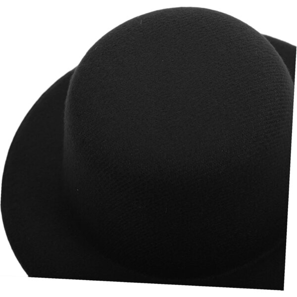 Mini cappello nero in peluche per bambole, accessorio artigianale stile Lolita