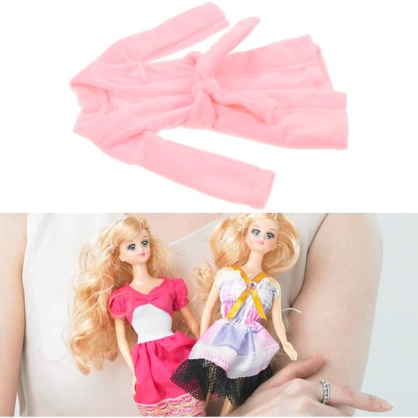 Didiseaon Mini Accappatoio Rosa per Bambole – Vestaglia Morbida e Lavabile 17x15 cm