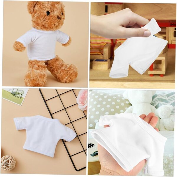 Vestito Bianco per Orsacchiotti di Peluche 35 cm, Maglietta Corta Morbida e Resistente