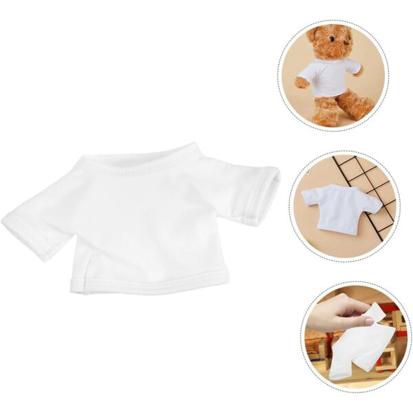 Vestito Bianco per Orsacchiotti di Peluche 35 cm, Maglietta Corta Morbida e Resistente
