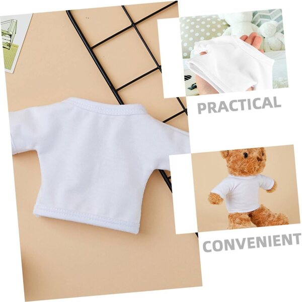 Vestito Bianco per Orsacchiotti di Peluche 35 cm, Maglietta Corta Morbida e Resistente
