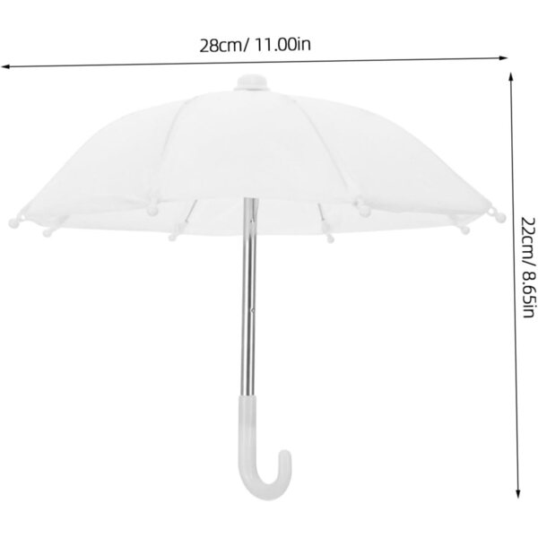 WOONEKY Mini Ombrelli Bianchi per Bambole 2 Pezzi - Accessori Decorativi Realistici per Casa delle Bambole