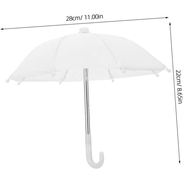 ORFOFE 2 pezzi Mini Ombrello Bianco Realistico per Casa delle Bambole Decorativo