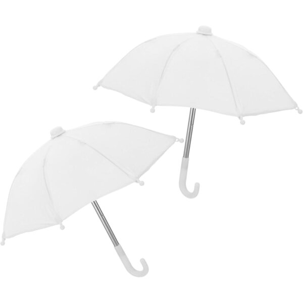 HOODANCOS 2 Ombrelli Miniatura Bianchi per Case delle Bambole 18 pollici