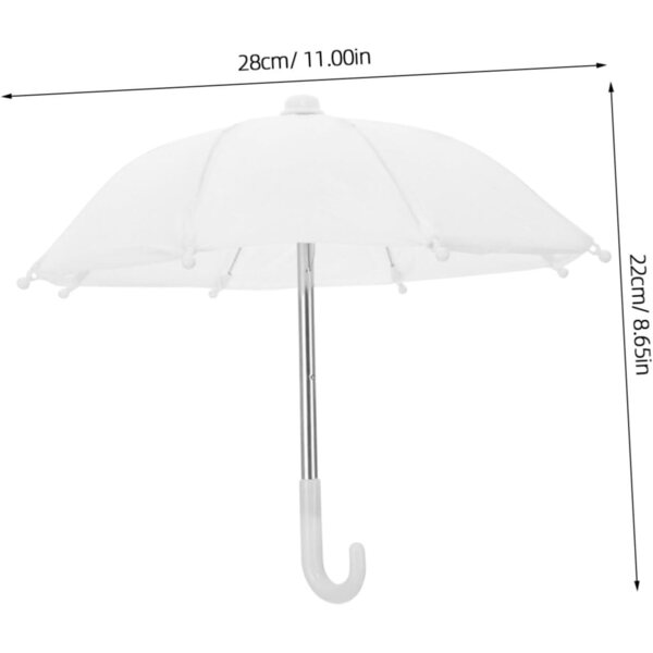 HOODANCOS 2 Ombrelli Miniatura Bianchi per Case delle Bambole 18 pollici