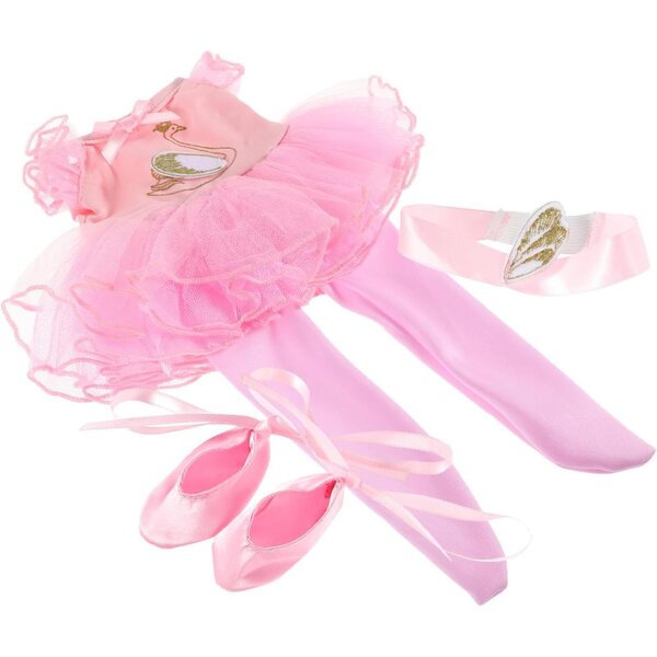 Didiseaon Costume Balletto per Bambole con Gonna Tutù, Scarpe e Copricapo Rosa Elegante