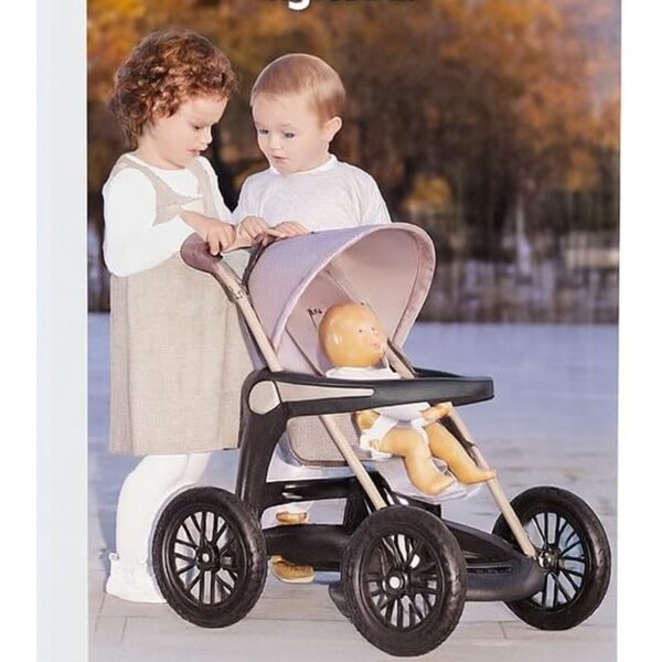 Smoby Maxi Inglesina Kinderwagen für Puppen mit 4 Rädern und verstellbarem Verdeck