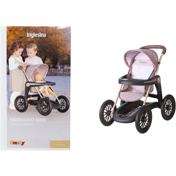 Smoby Maxi Inglesina Kinderwagen für Puppen mit 4 Rädern und verstellbarem Verdeck
