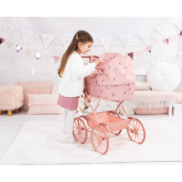 Nostalgischer Puppenwagen von Bayer Design mit Korb und passender Tasche