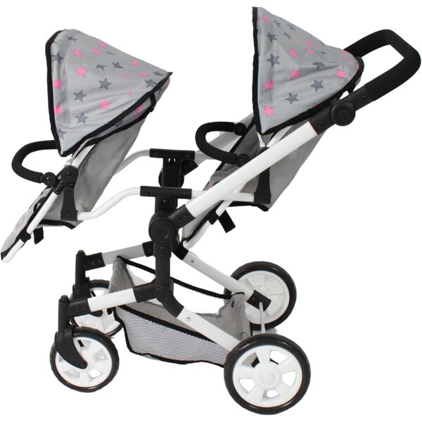 Bayer Chic 2000 Linus Duo Zwillingspuppenwagen mit klappbarem Griff und verstellbarem Griff