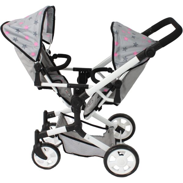 Bayer Chic 2000 Linus Duo Zwillingspuppenwagen mit klappbarem Griff und verstellbarem Griff
