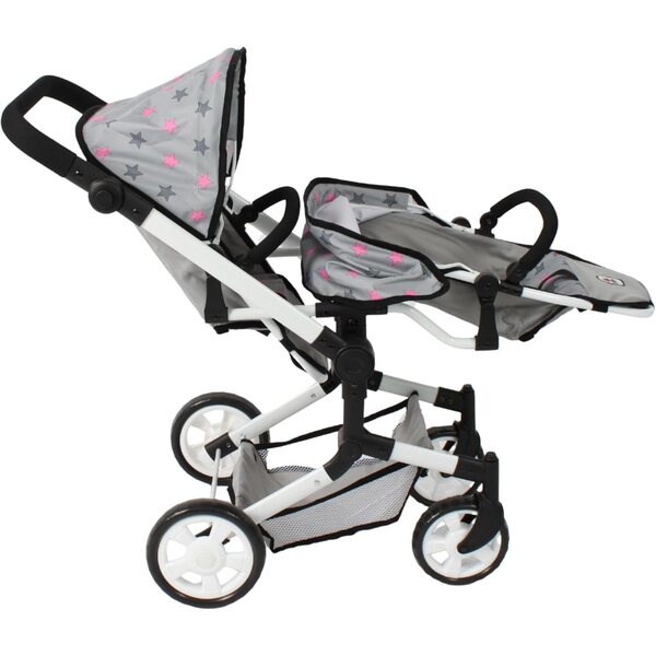 Bayer Chic 2000 Linus Duo Zwillingspuppenwagen mit klappbarem Griff und verstellbarem Griff