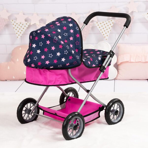 Smarty Bayer Design Puppenwagen mit Zubehör und Umhängetasche