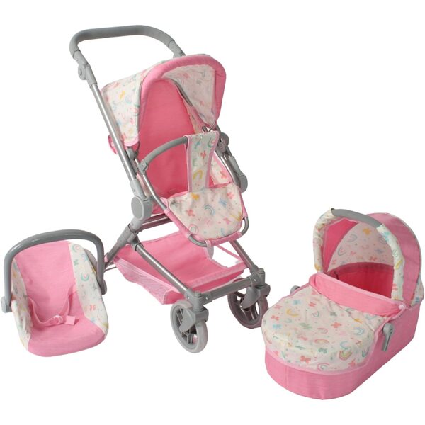Bayer Chic 2000 Fides Set Passeggino 3 in 1 per Bambole con Navicella Rosa